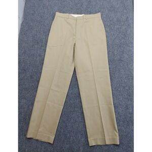 Haggar Pants Mens 34x32 Beige Sailcloth Heritage Flat Wrinkle Free Khaki NWT